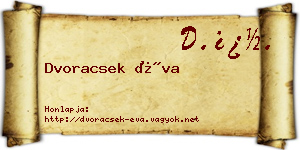 Dvoracsek Éva névjegykártya