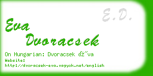 eva dvoracsek business card